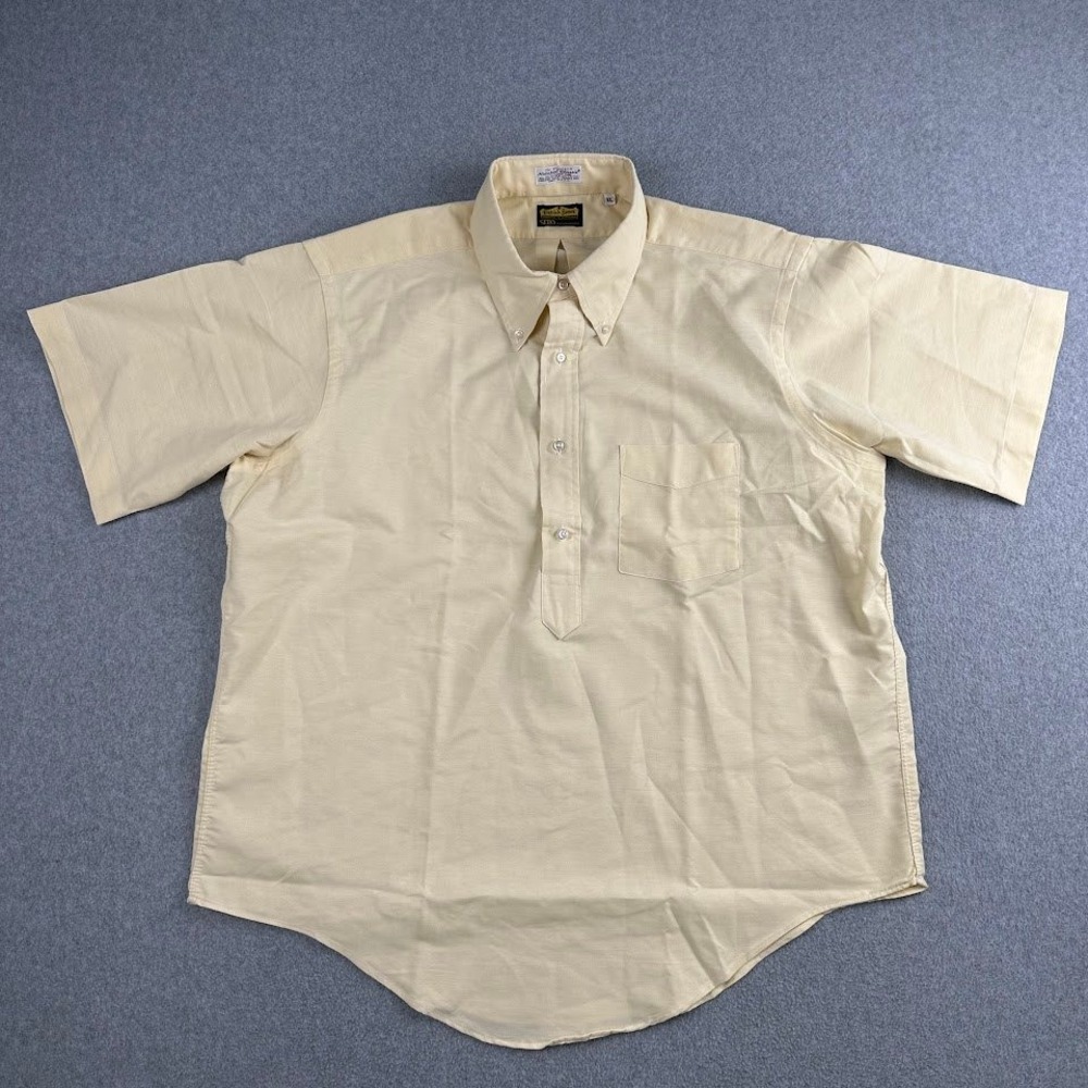 Vintage Patrick James Sero‎ Pullover Shirt Mens XL Short Sleeve 1/2 Button USA